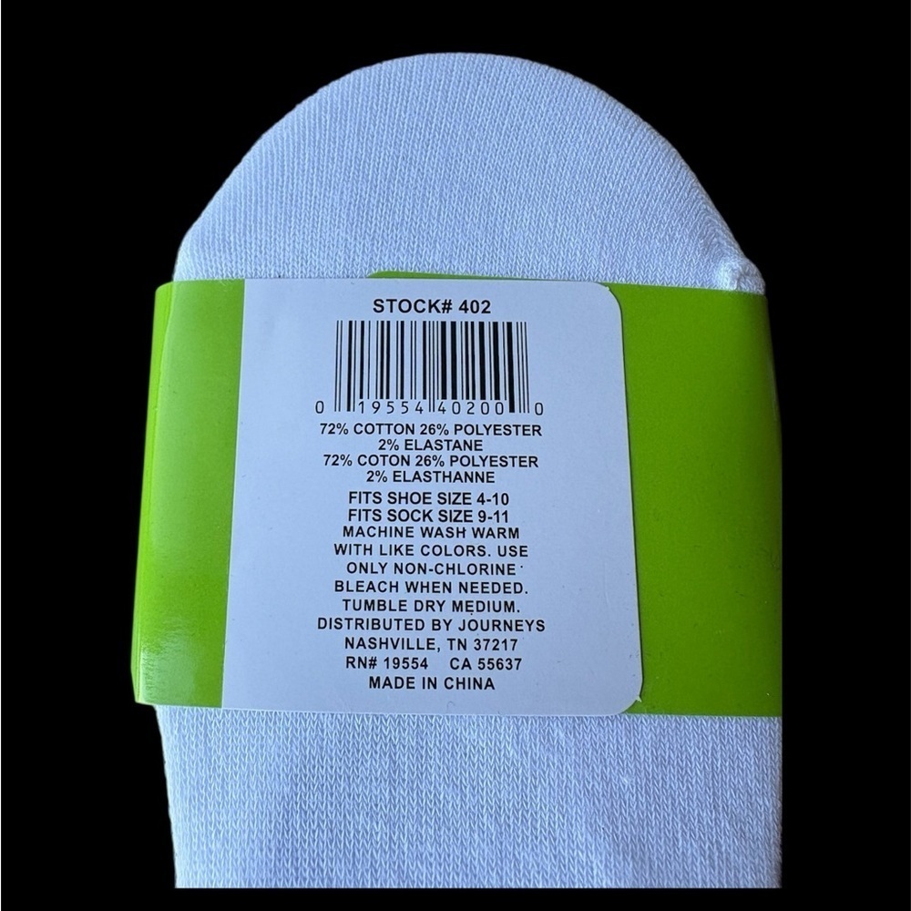 NWT Journeys Woman’s White No-Show Socks - Picture 4 of 4